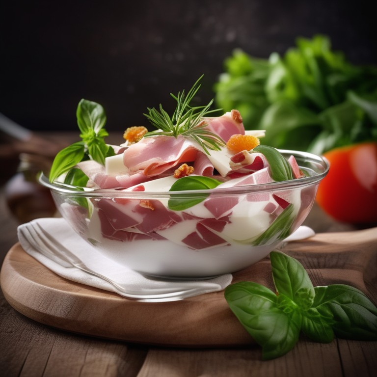 Speck-Ei-Käse-Salat mit Möhren und Essig-Pelati
