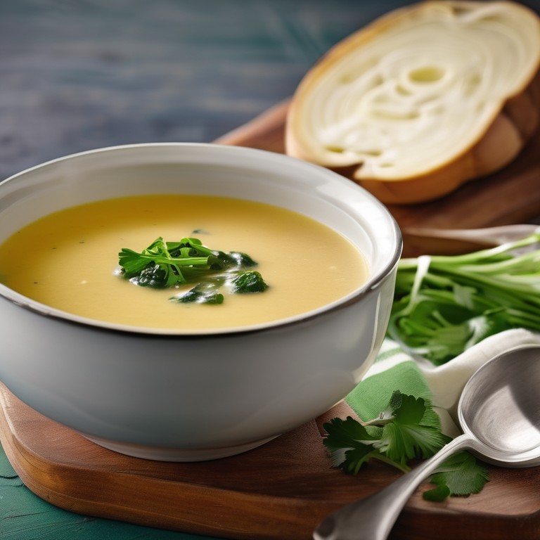 Creamy Rutabaga Soup with Winter Greens