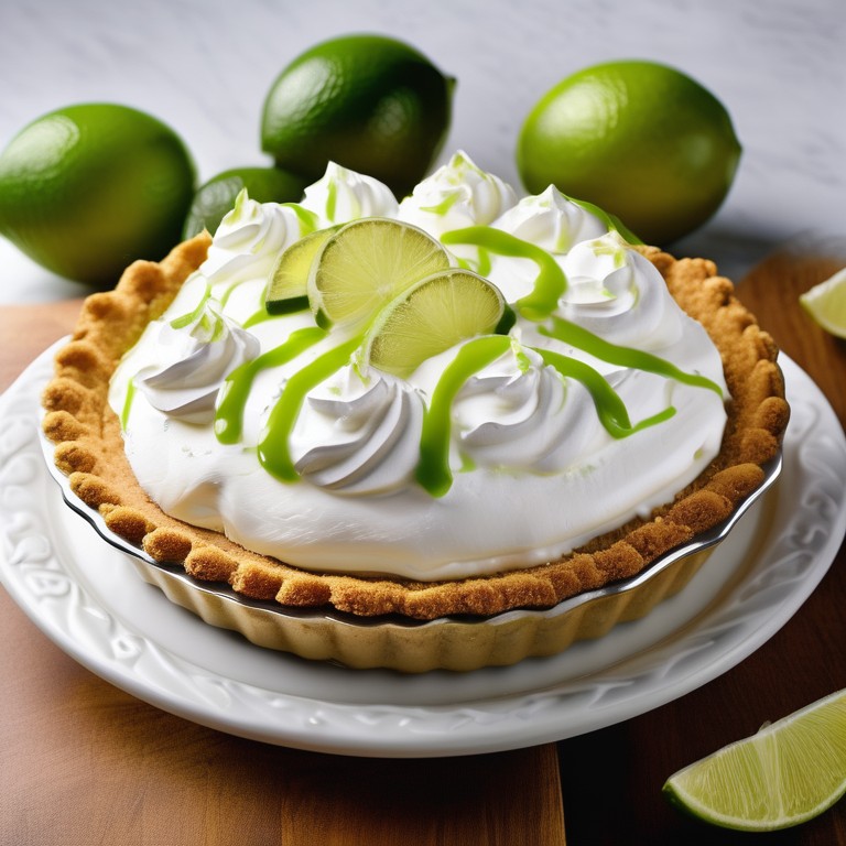Key Lime Pie with Powdered Sugar and Evaporated Milk Twist