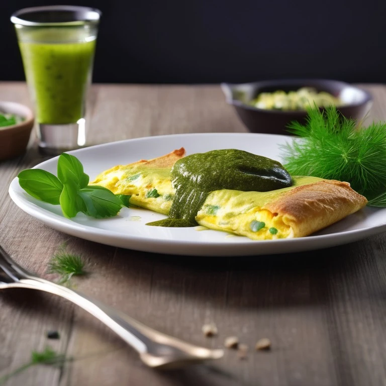 Pesto Omelette with Vegetable Dill Bites