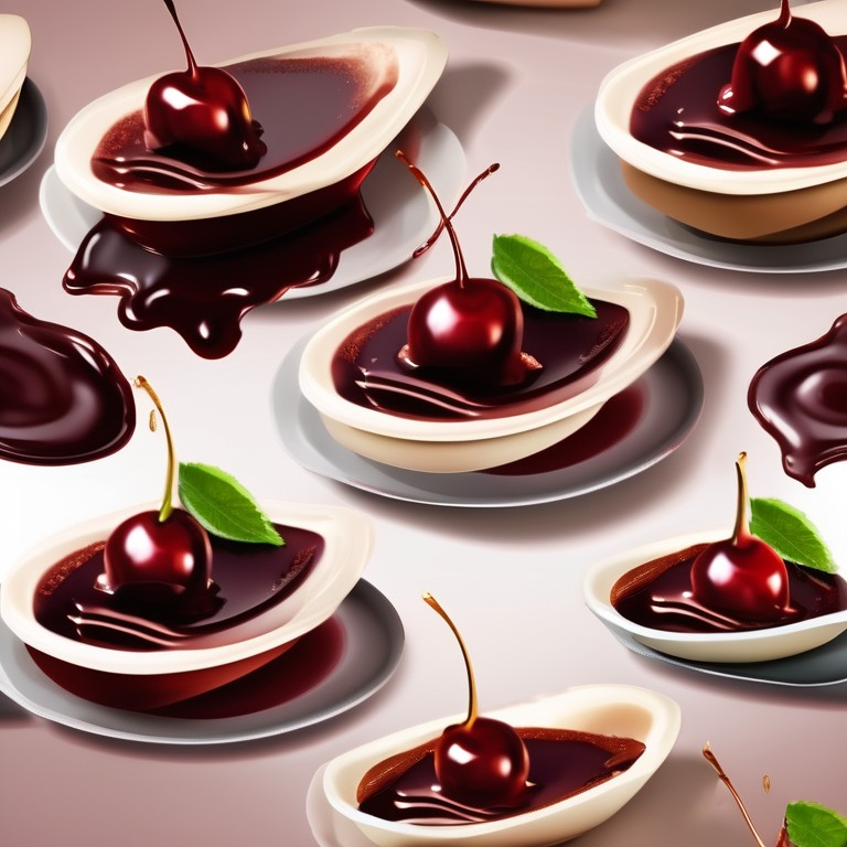 Cherry and Chocolate Dessert with Red Wine Sauce