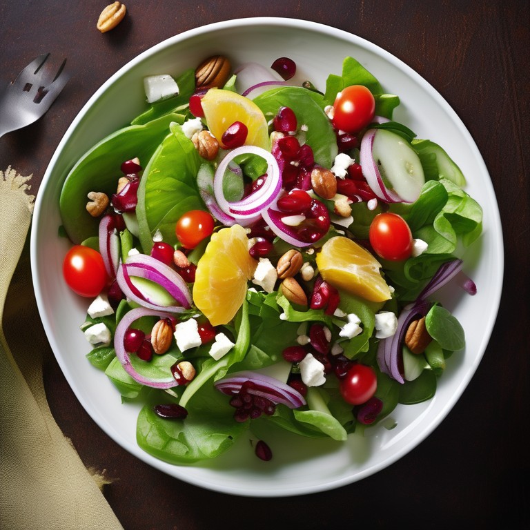 Summer Salad with Fresh Greens and Citrus Dressing
