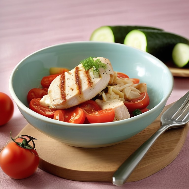 Chicken and Cheese Stuffed Tomatoes and Cucumbers