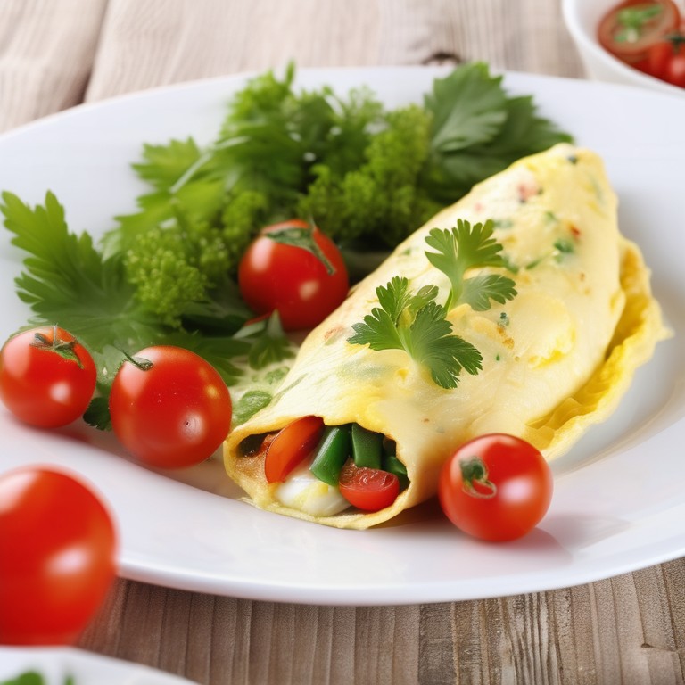 White Egg Omelette with Vegetables