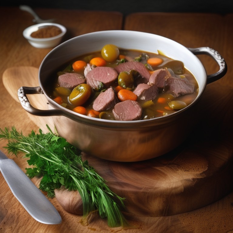 Erbseneintopf mit Dörrfleisch und Kartoffeln