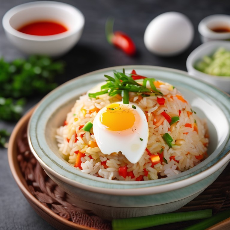 Flavorful Egg Fried Rice with Mayonnaise and Sauces