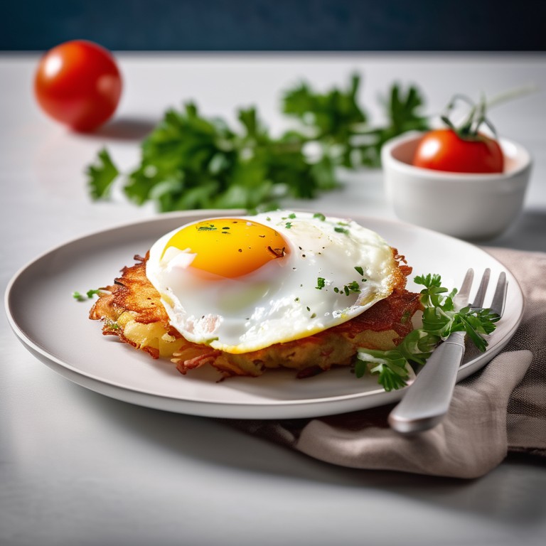 Crispy Hash Browns with Sunny Side Up Egg