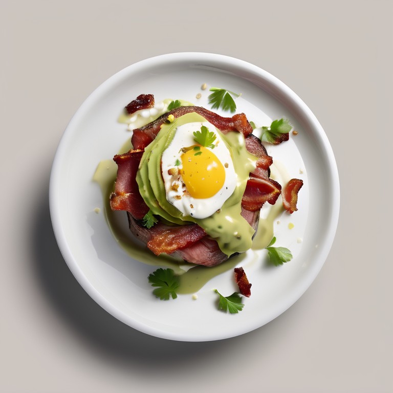 Creamy Avocado Steak with Bacon and Cheese