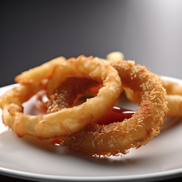 Crispy Onion Rings with Tomato Sauce