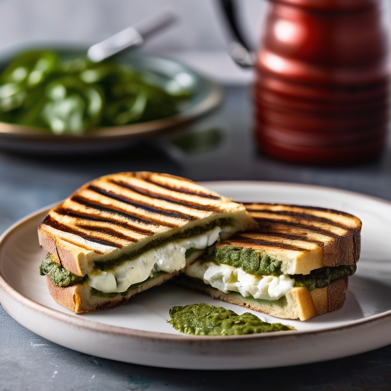Goat Cheese and Pesto Panini