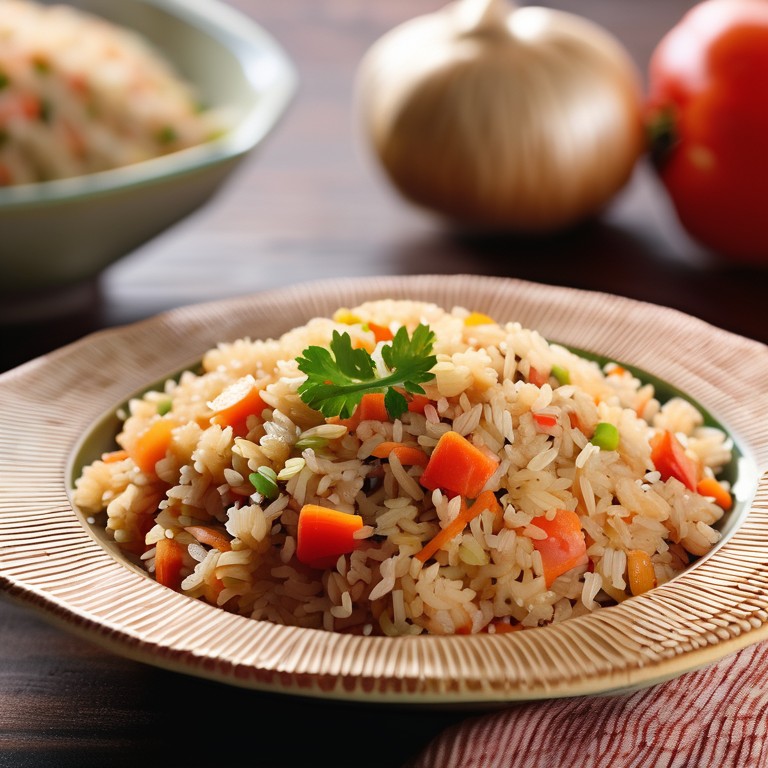 Savory Carrot and Tomato Rice Pilaf