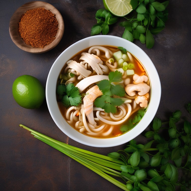 Soupe Thaï au Poulet et Nouilles Udon