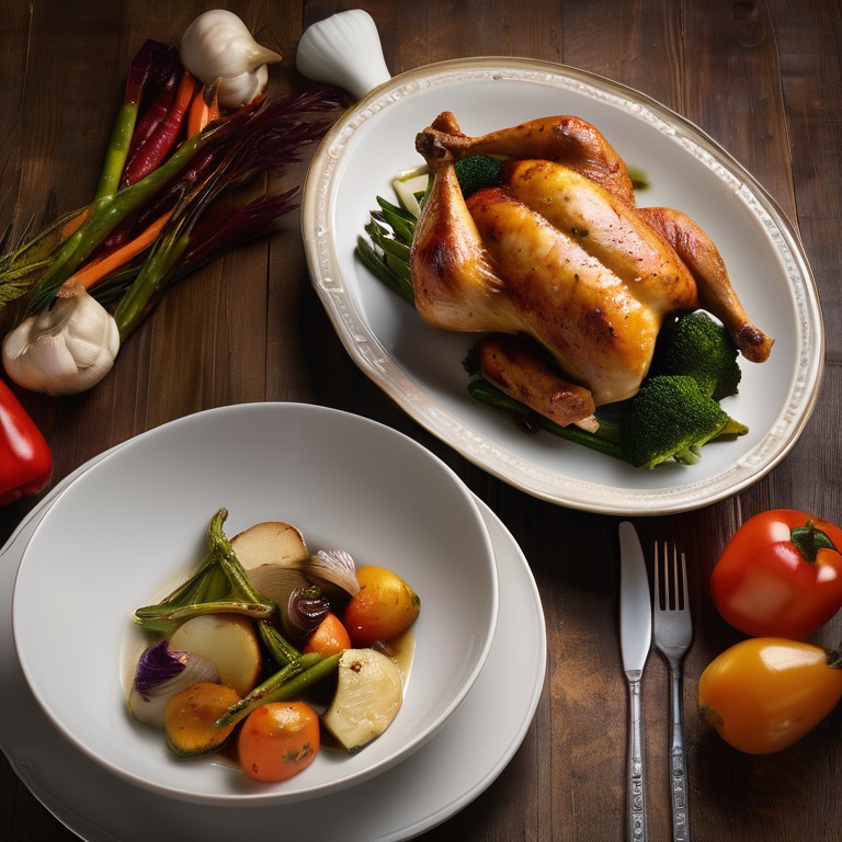 Roasted Chicken with Seasonal Steamed Vegetables
