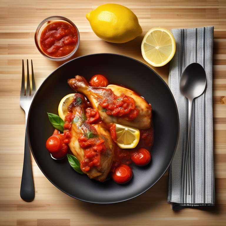 Pollo con Limón y Salsa de Tomate