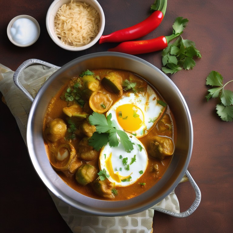 Curry d'Oeufs aux Oignons et Courgettes