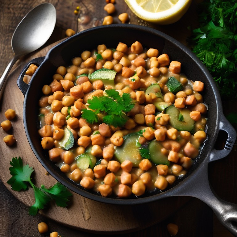 Krisen-Kichererbsen-Pfanne mit Stremellachs und Zucchini