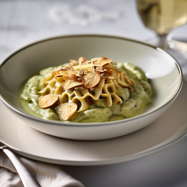 Schupfnudeln in Mandel-Pesto Sauce mit Käse gratiniert
