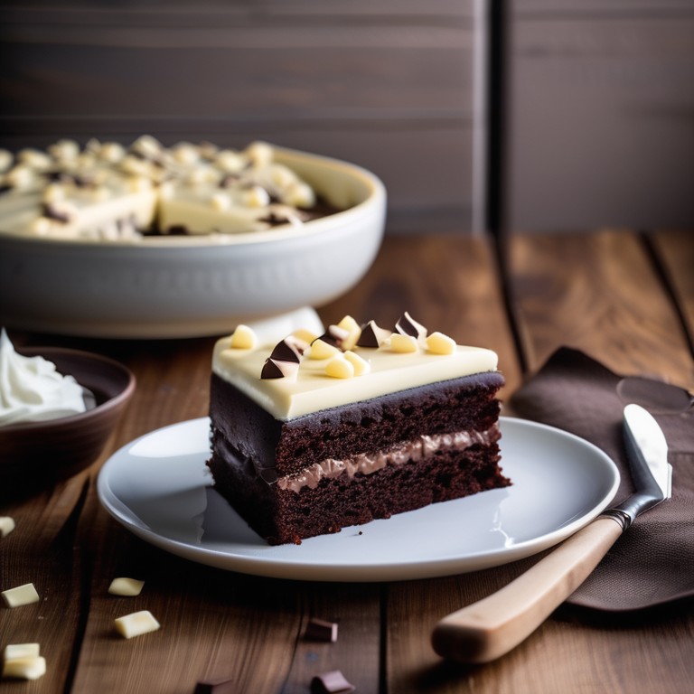 Decadent Double Chocolate Cake with White Chocolate Filling