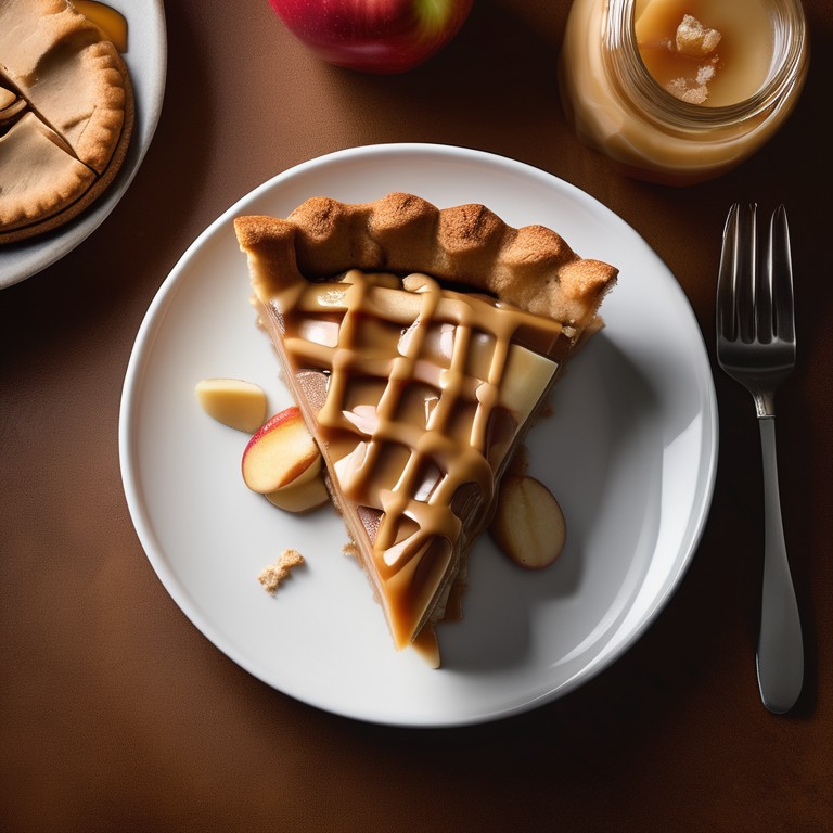 Tarta de Crema de Cacahuate y Manzana con Base de Galletas María