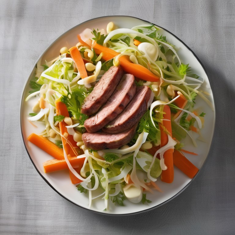 Salada de Cenoura com Alho-Poró e Linguiça Calabresa