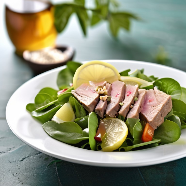 Salada de Atum com Molho de Mel e Shoyo