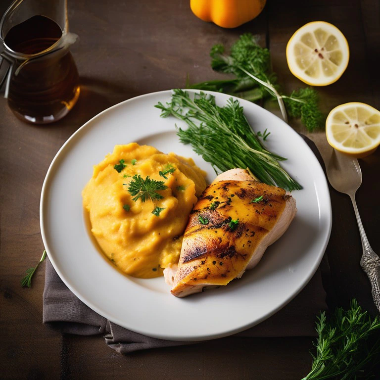 Puré de Zapallo Keto con Pollo al Horno - Mr. Cook