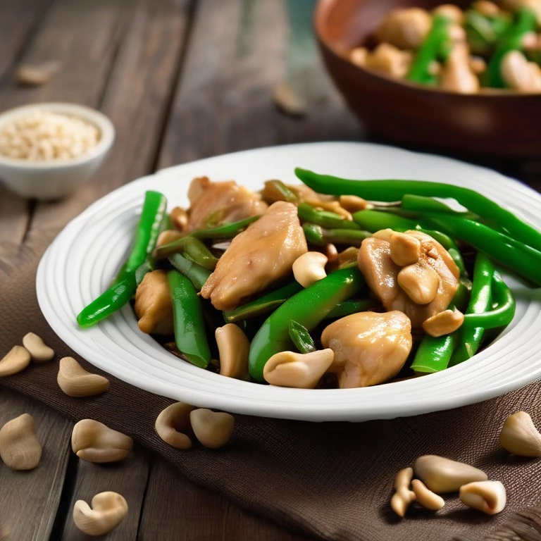 Poulet aux Noix de Cajou et Haricots Verts
