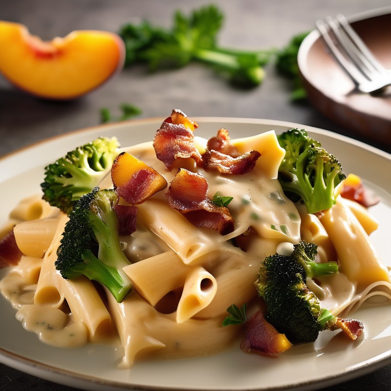 Savory Peach and Bacon Pasta