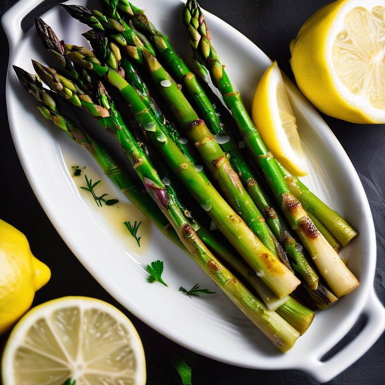 Gebratener Spargel mit Knoblauchbutter