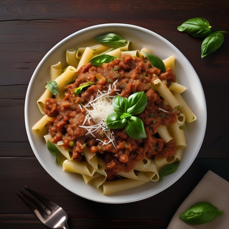 Penne à la Viande Hachée et Courgette