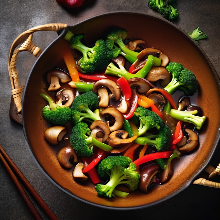 Broccoli Mushroom Bell Pepper Stir-Fry