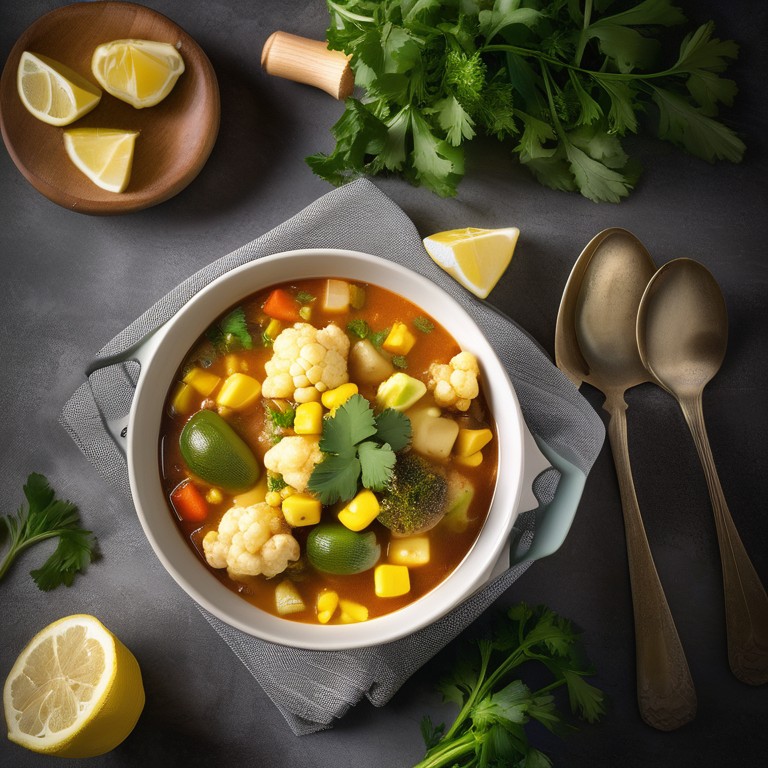 Vegetarian Crockpot Cauliflower and Corn Stew