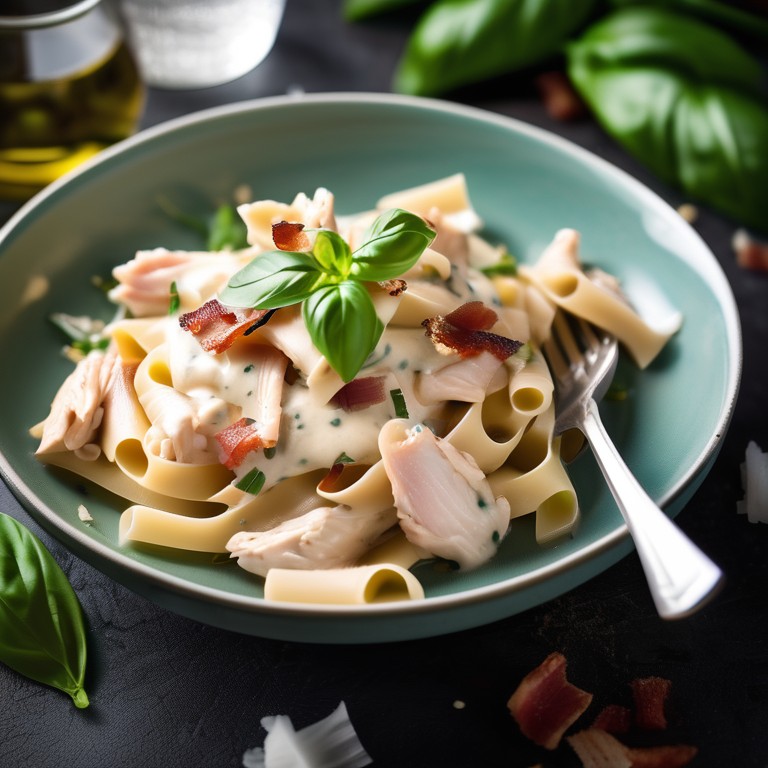 Creamy Coconut Pasta with Chicken and Bacon