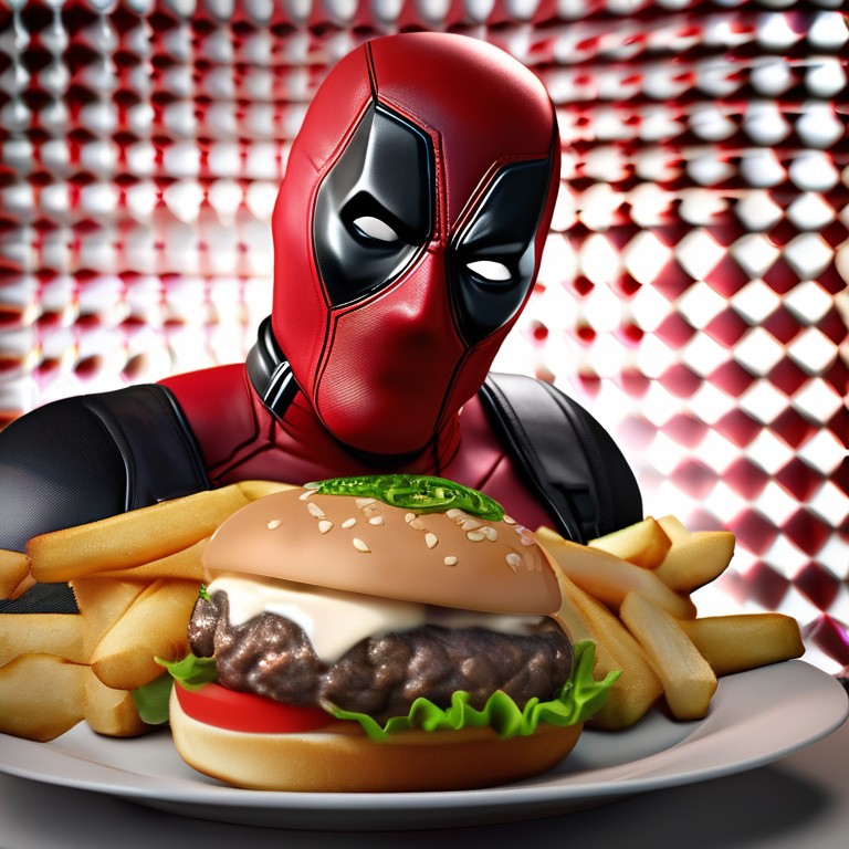 Hamburguesa inspirada en Deadpool