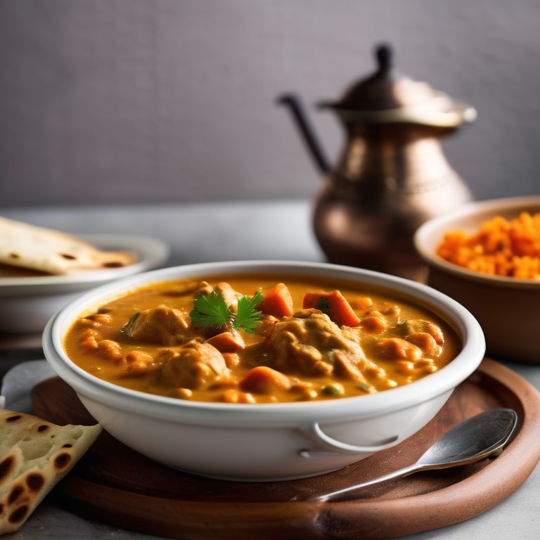 Curry de Lentilles Corail avec Poulet et Naan