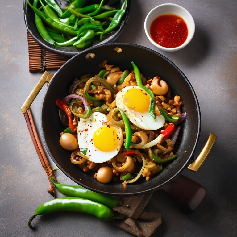 Spicy Egg and Onion Stir-Fry