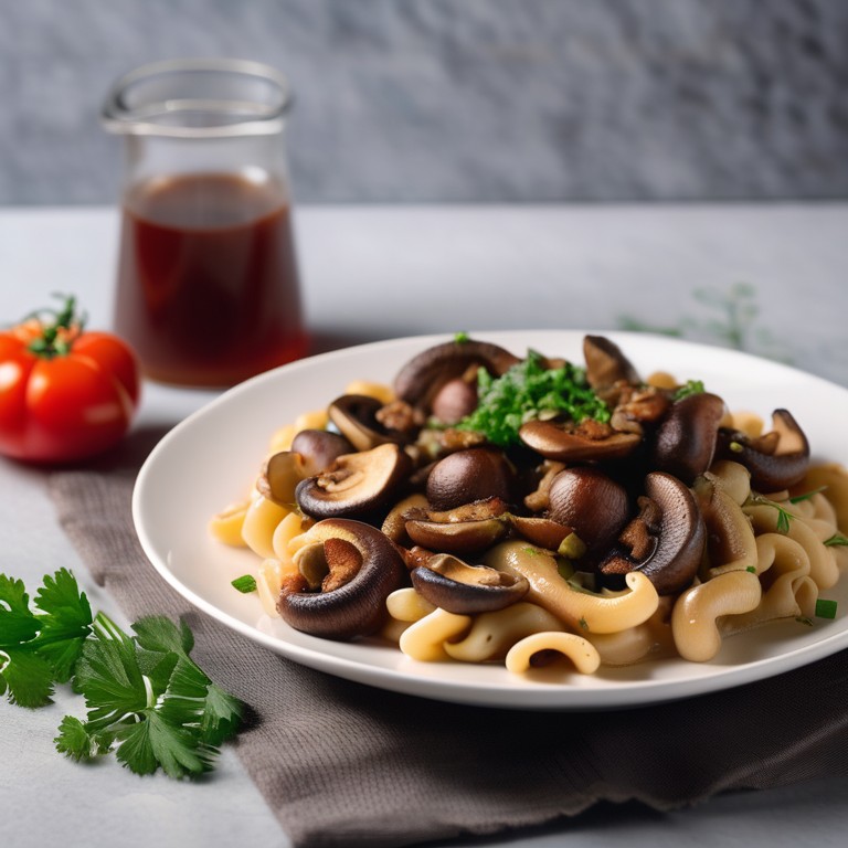 Pilze-Spätzle mit Tomatensauce