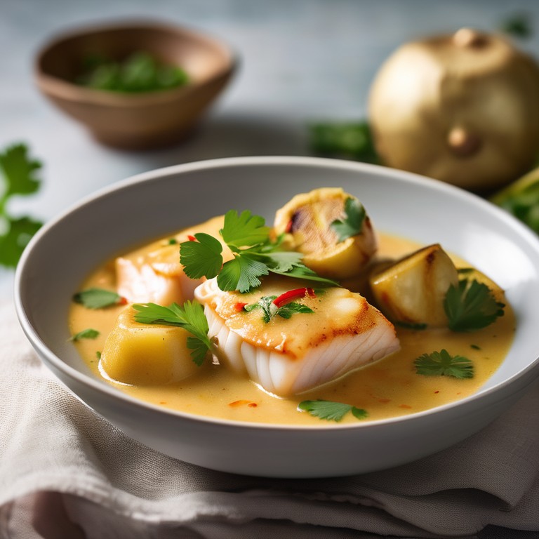 Coconut Cod Curry with Ginger and Cilantro