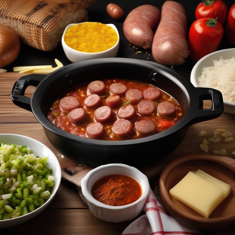 Fleisch Käse Wurst Reis Kartoffeln Soße