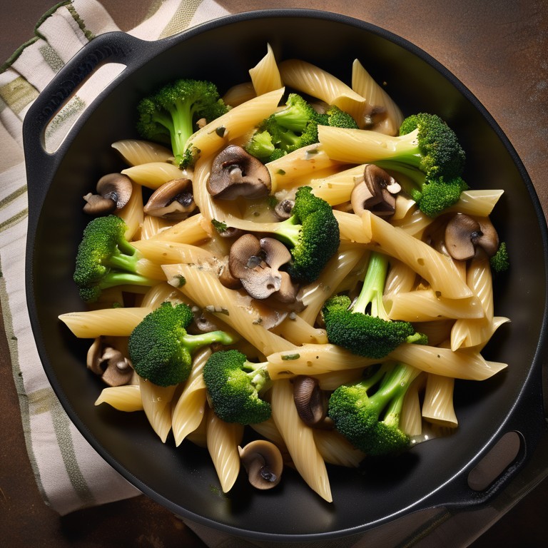 Brokkoli-Champignon-Nudeln