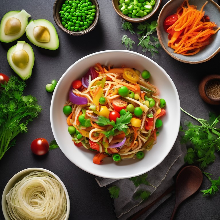 Vegetarian Tortilla Spaghetti Stir-Fry