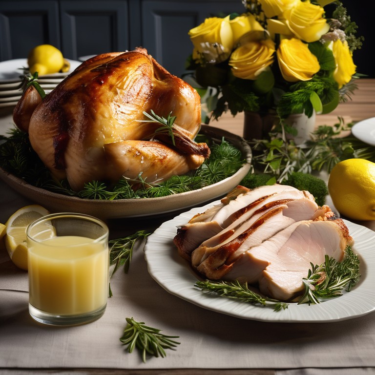 Herb-Roasted Chicken with Lemon Butter Sauce