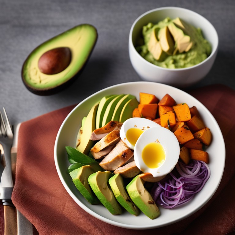 Plat de Poulet aux Avocats et Patates Douces