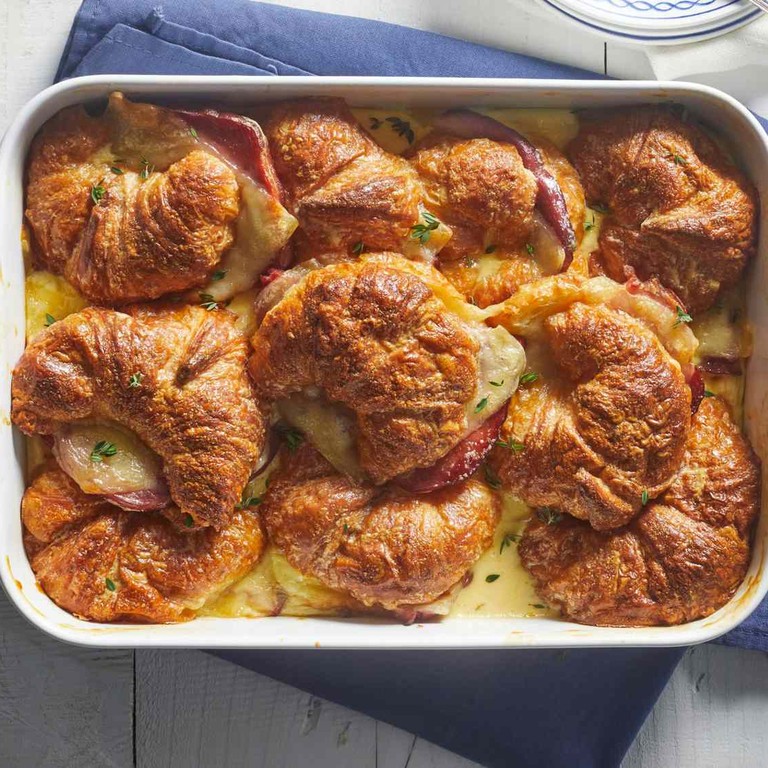 Ham and Cheese Croissant Bake