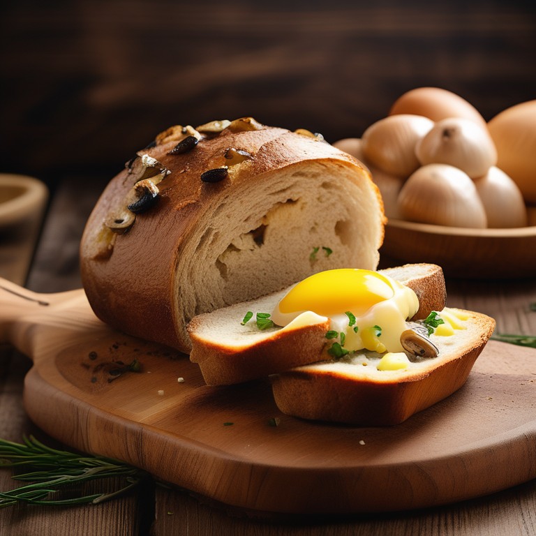 Savory Mushroom and Egg Stuffed Bread