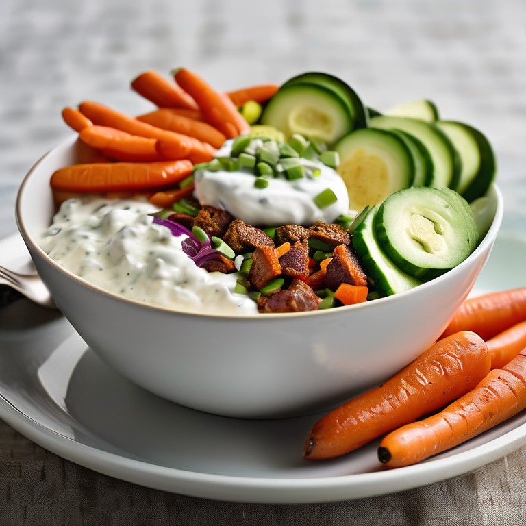 Vegetarian Buddha Bowl with Creamy Yogurt Dressing