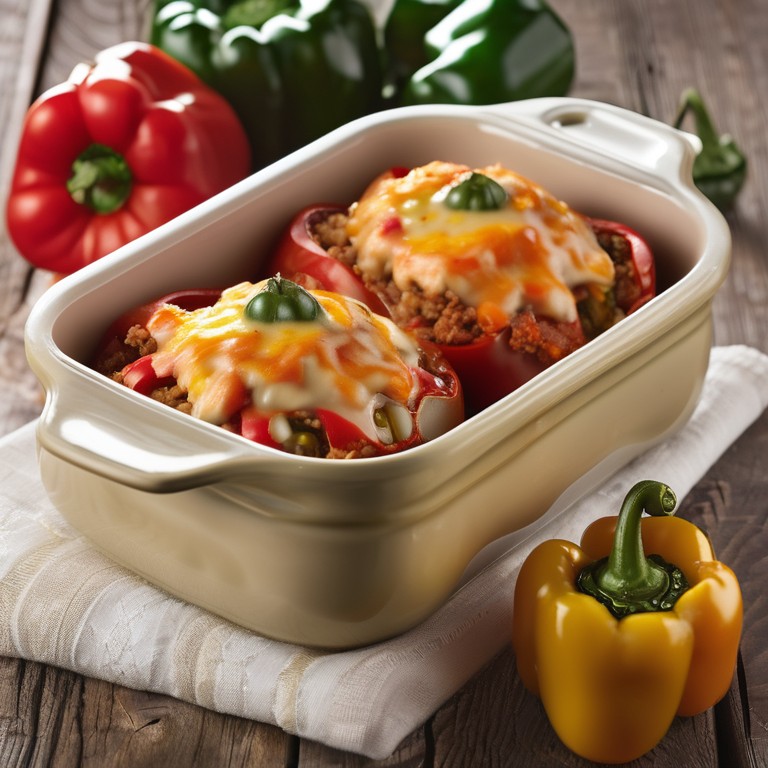 Gefüllte Paprika mit Reis und Gemüse