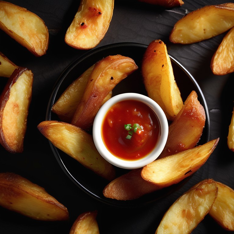 Crunchy Potato Wedges with Spicy Sauce