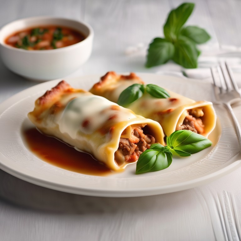 Canelones de Carne con Salsa Blanca