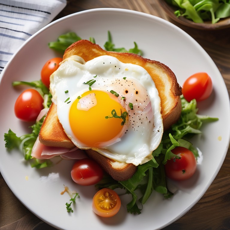 Croque-madame aux tomates et pommes de terre